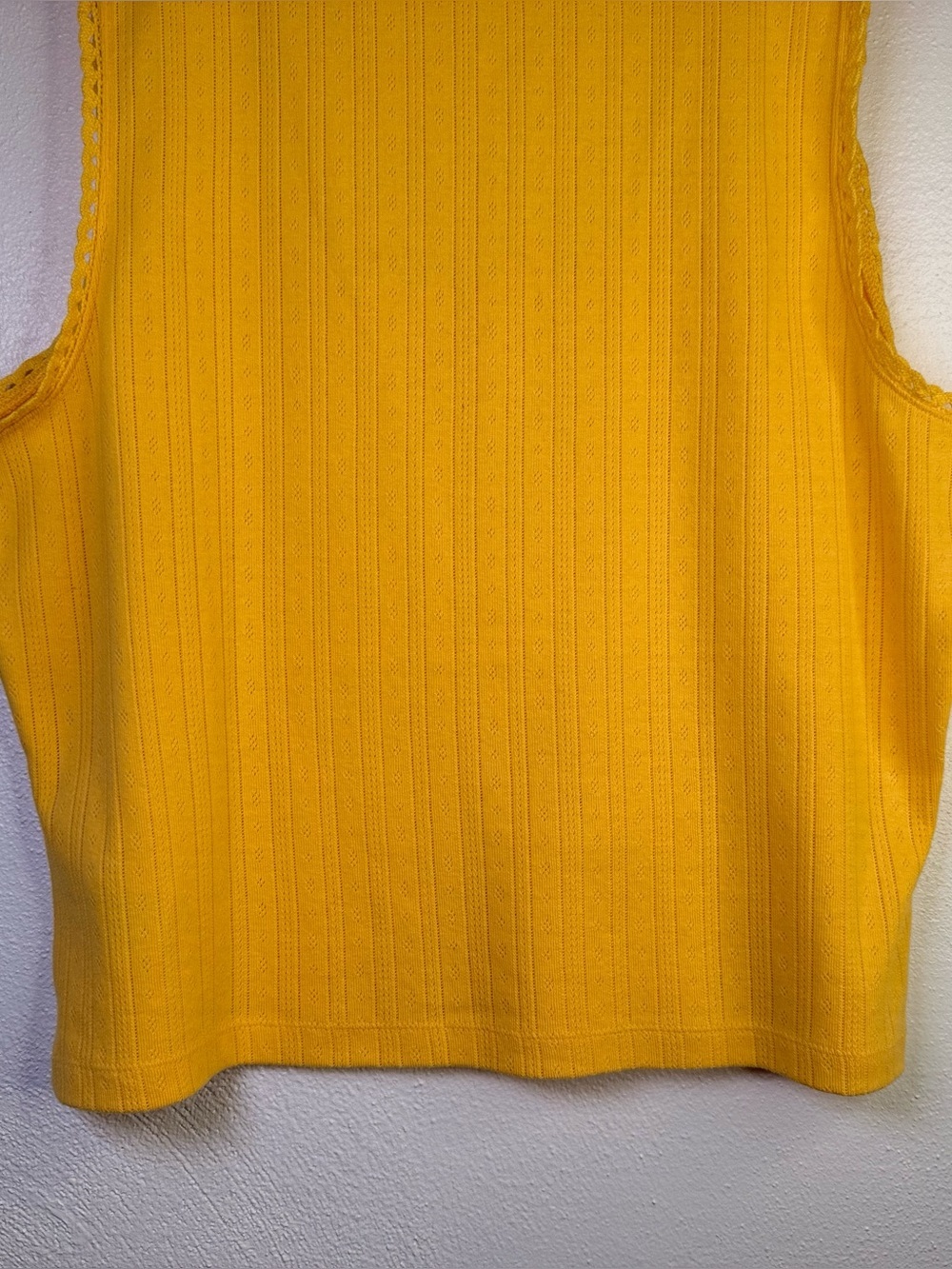 GAP Pointelle Scoopneck Henley Tank Top in Banana Women's Size XL 100% Cotton - Picture 11 of 16